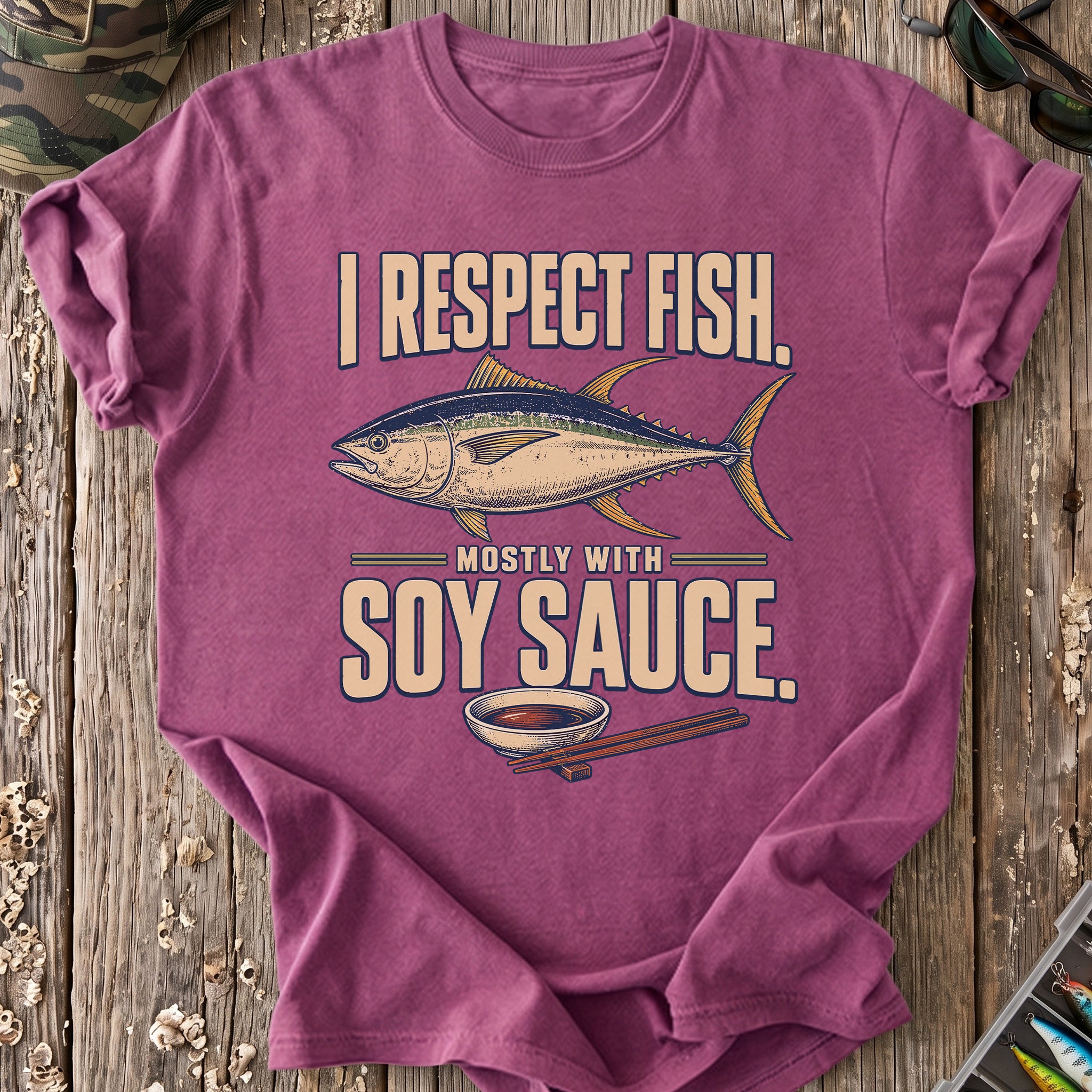 I Respect Fish With Soy Sauce T-Shirt