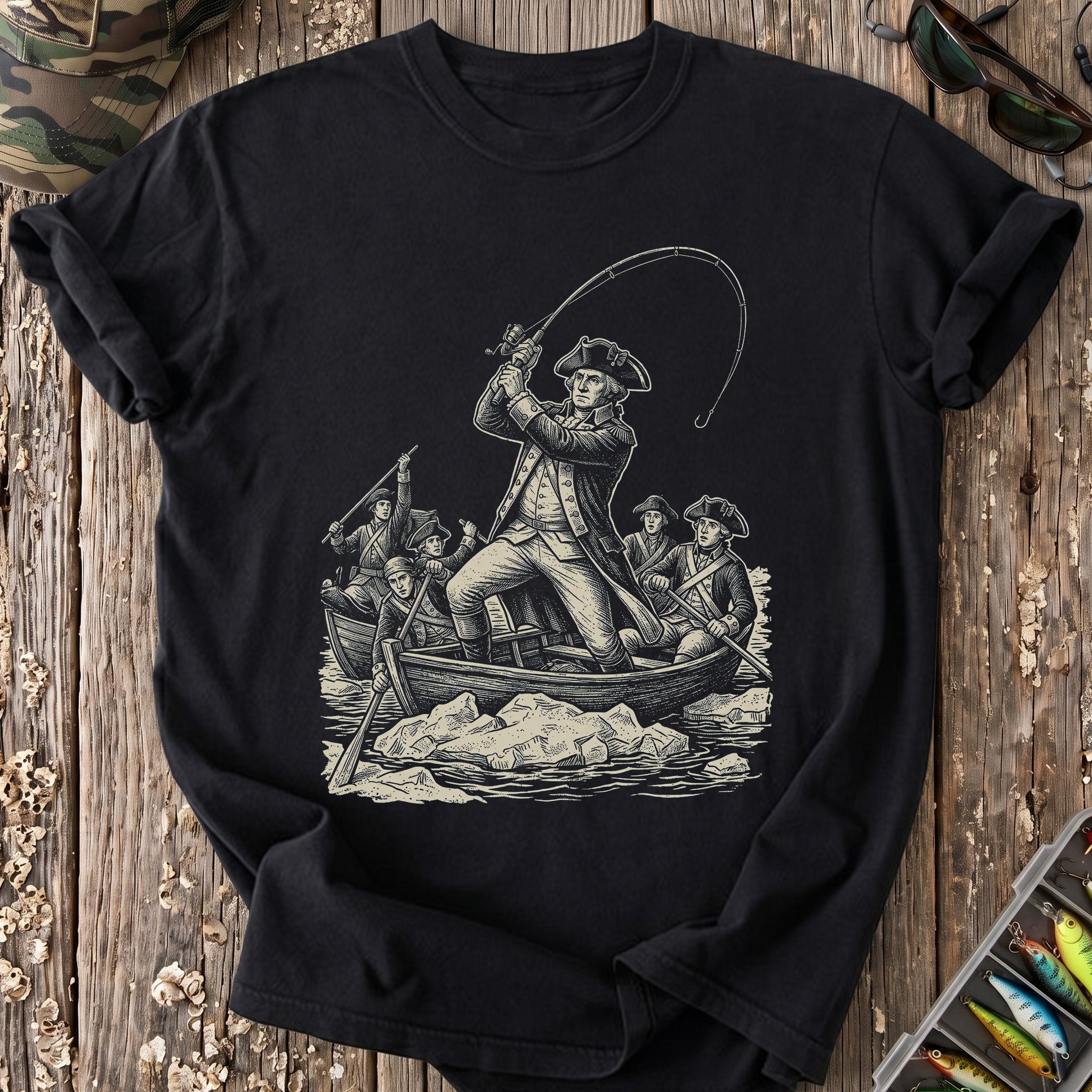 George Washington Goes Fishing T-Shirt