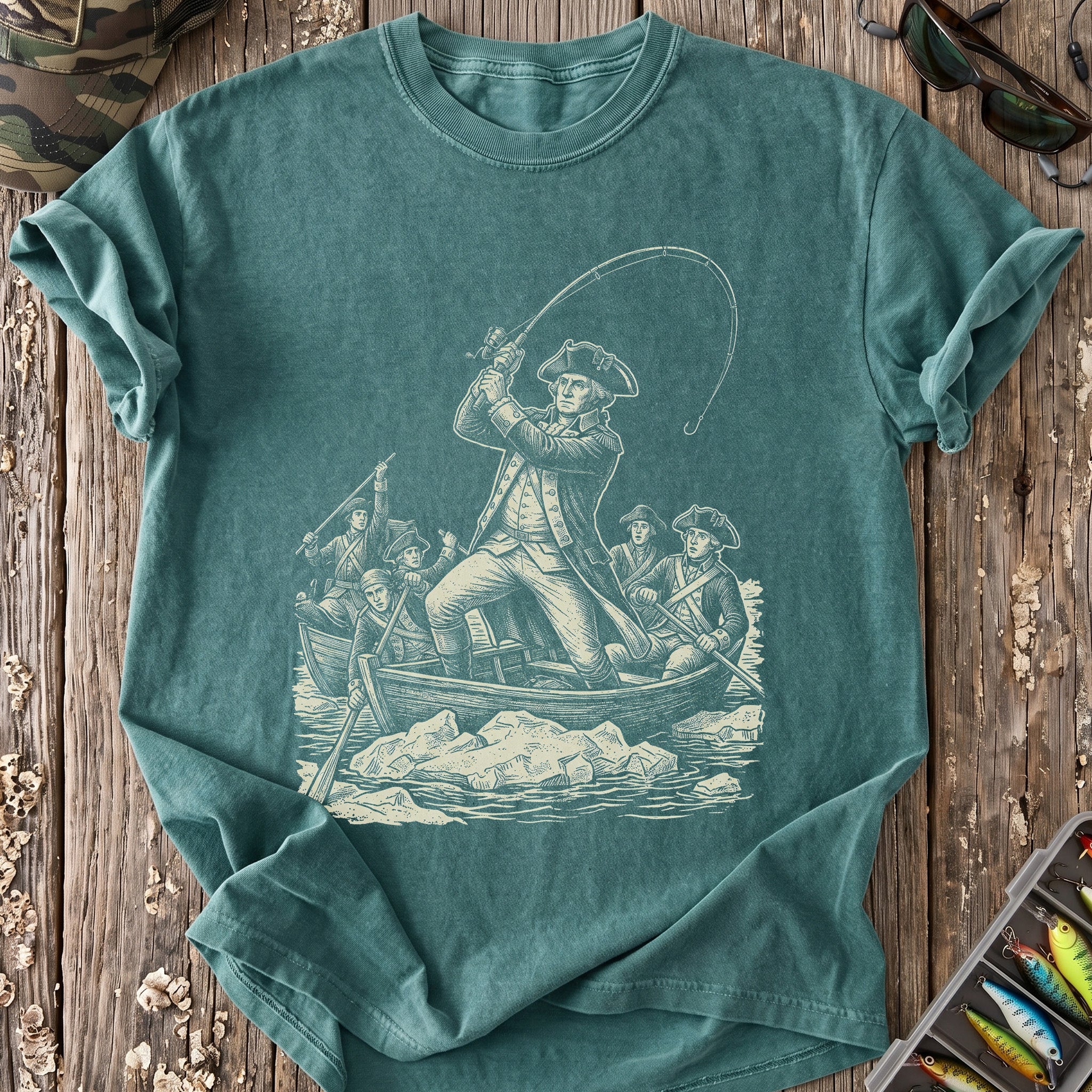 George Washington Goes Fishing T-Shirt