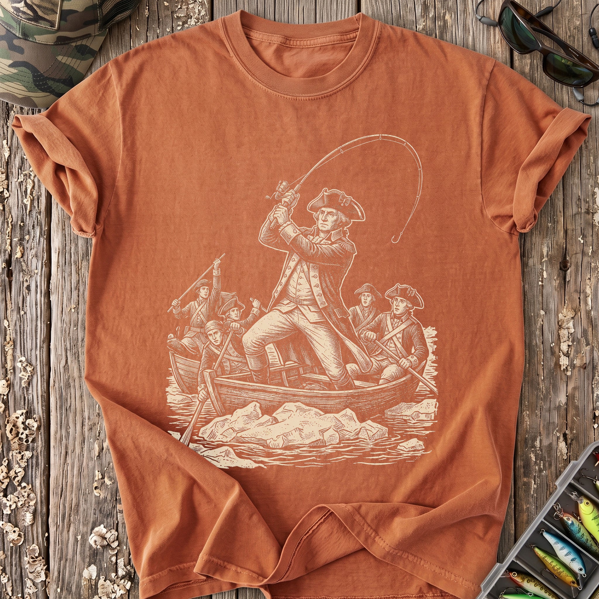 George Washington Goes Fishing T-Shirt