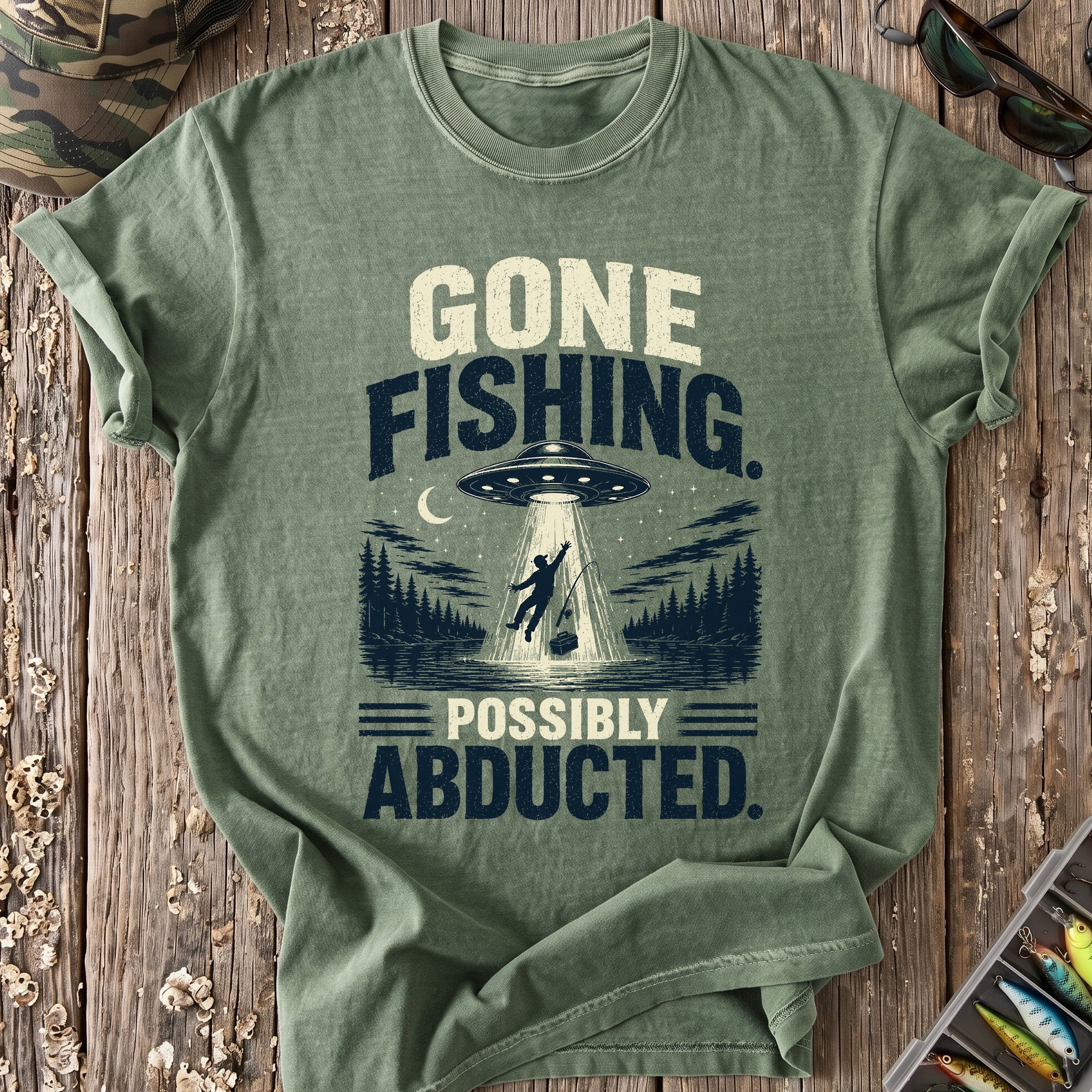 Gone Fishing, Possibly Abducted T-Shirt