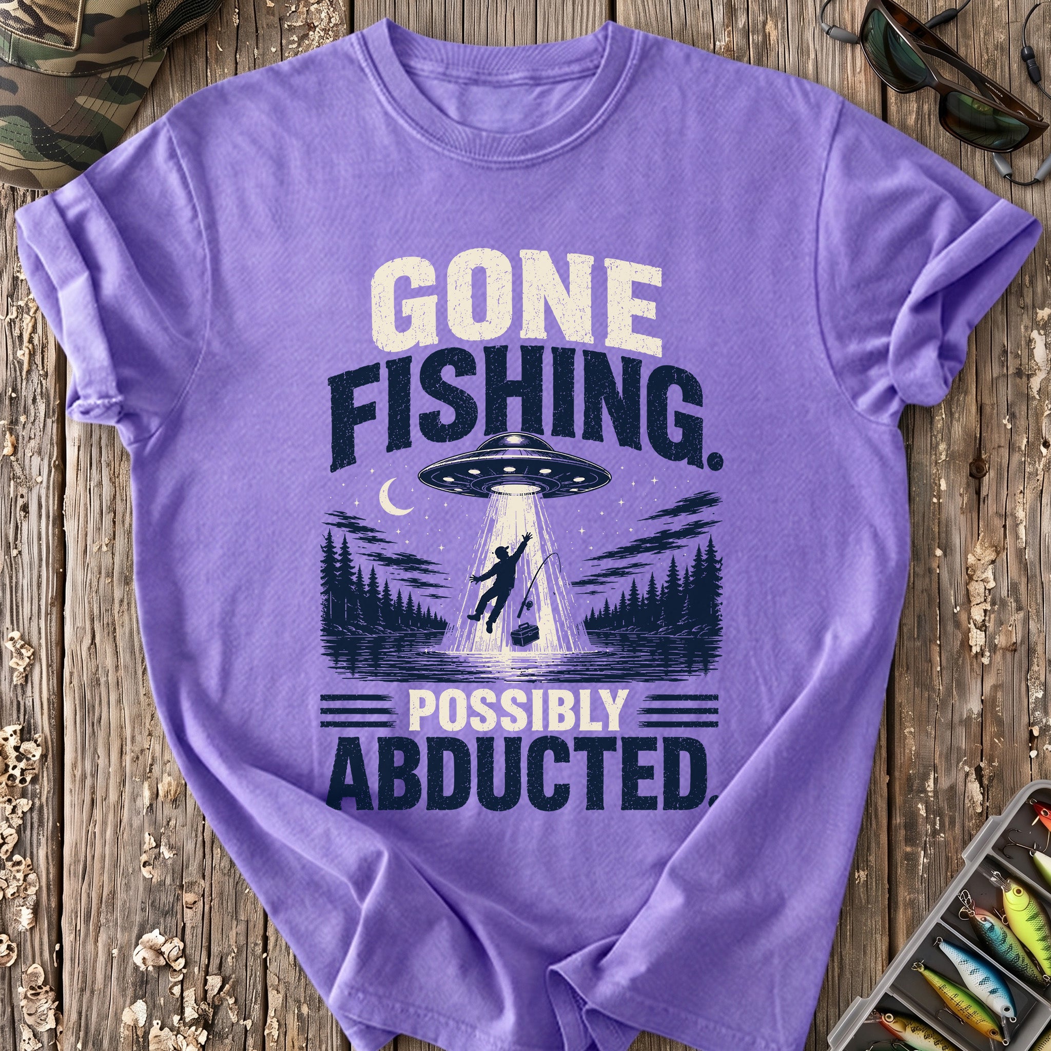 Gone Fishing, Possibly Abducted T-Shirt