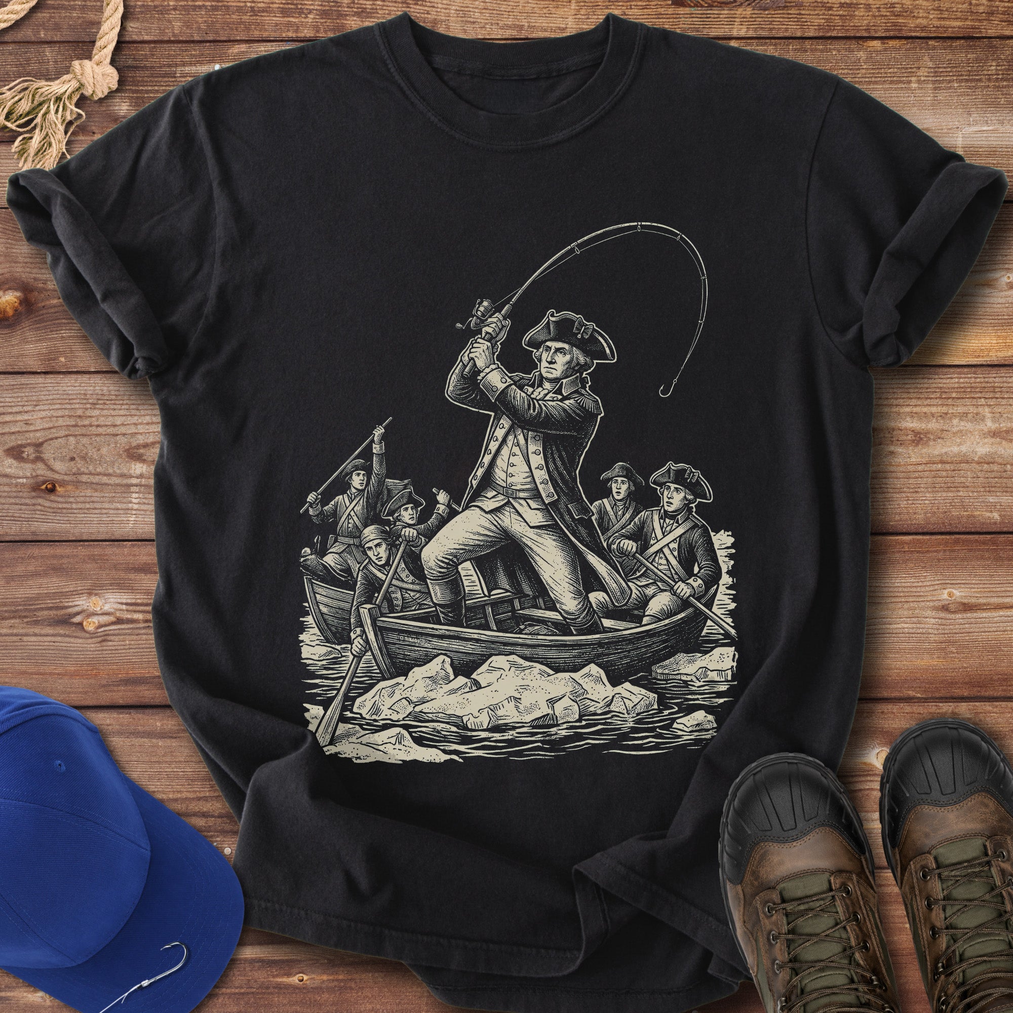 George Washington Goes Fishing T-Shirt