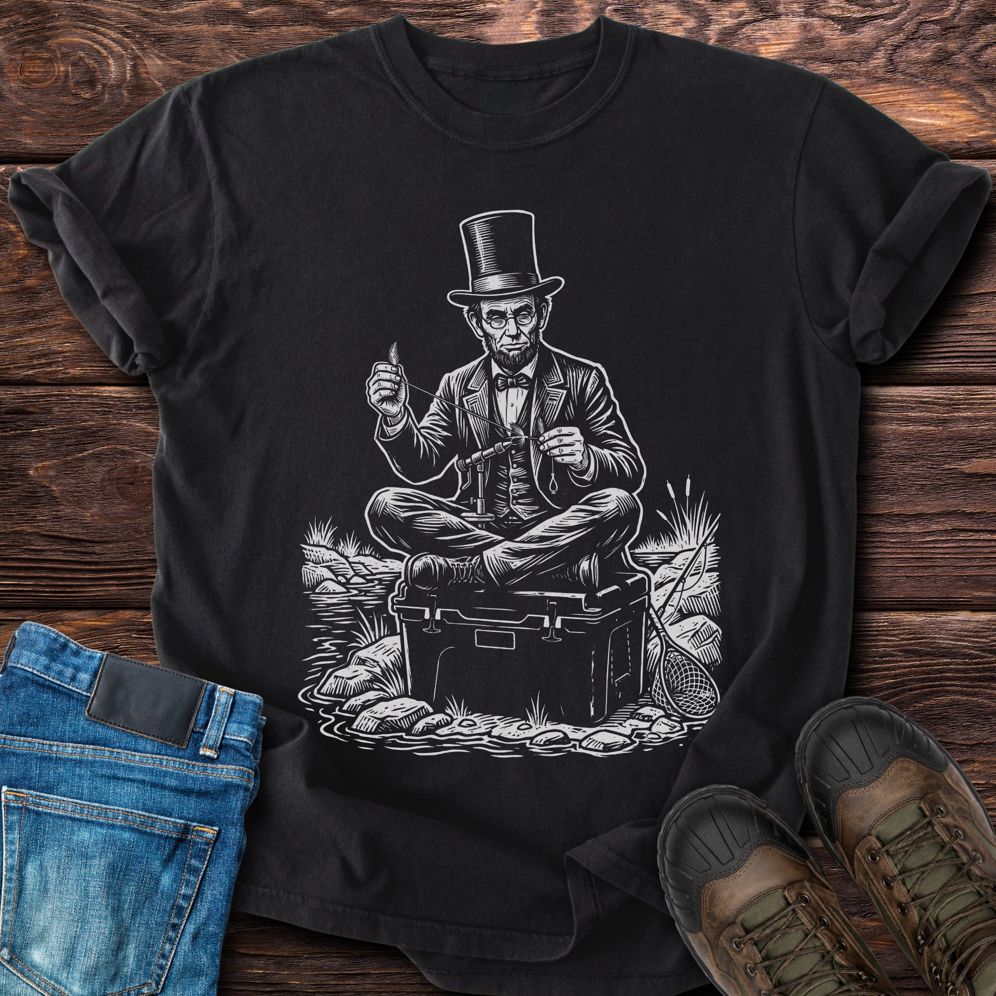 Lincoln Goes Fishing T-Shirt