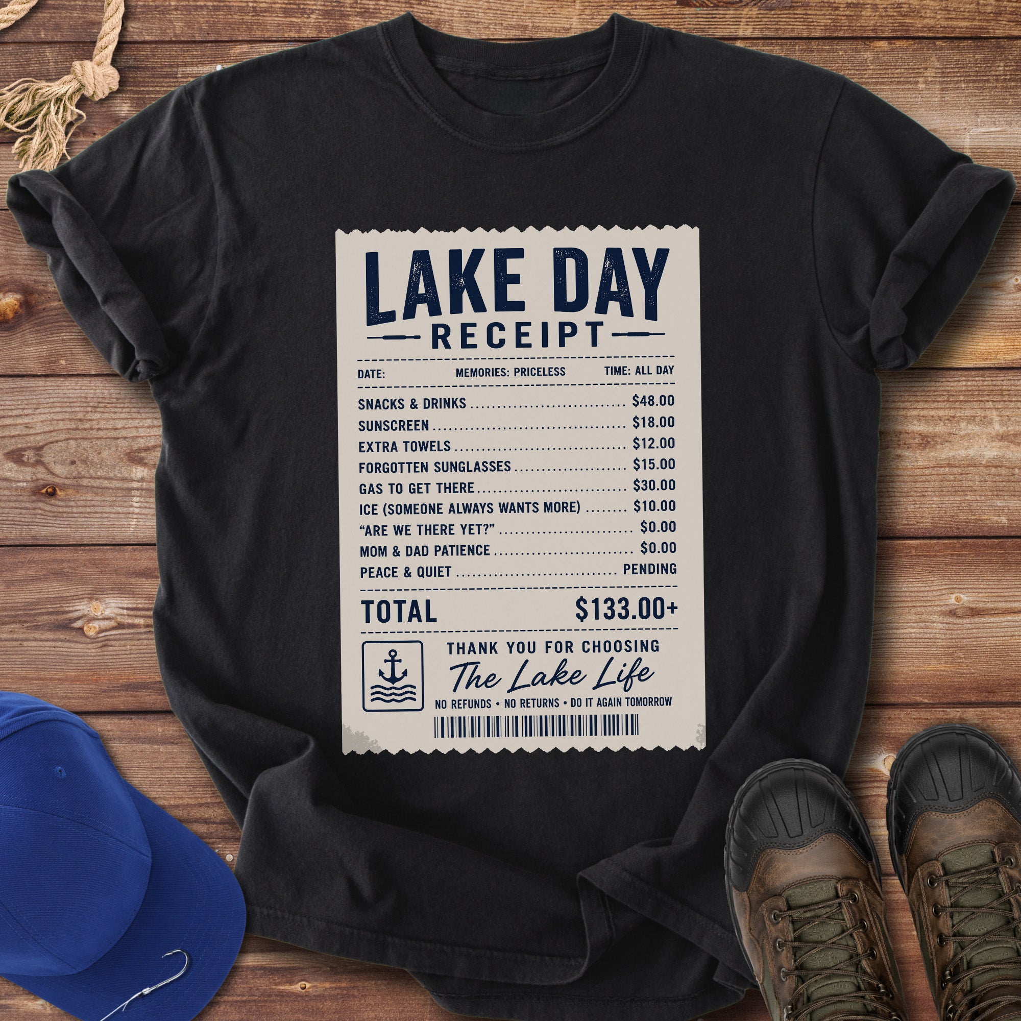 Lake Day Receipt T-Shirt