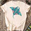 Tropical Floral Manta Ray T-Shirt