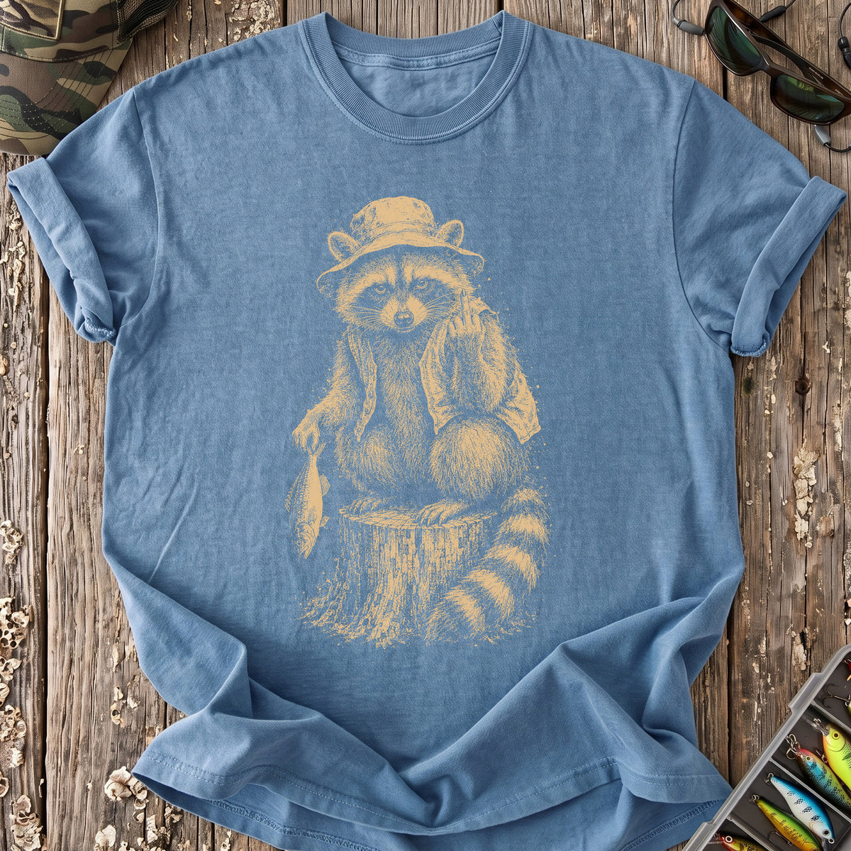 Raccoon Fishing With Attitude T-Shirt