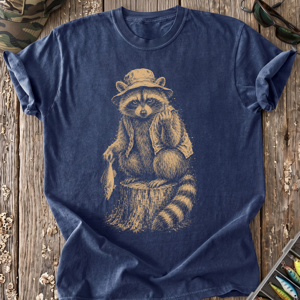 Raccoon Fishing With Attitude T-Shirt