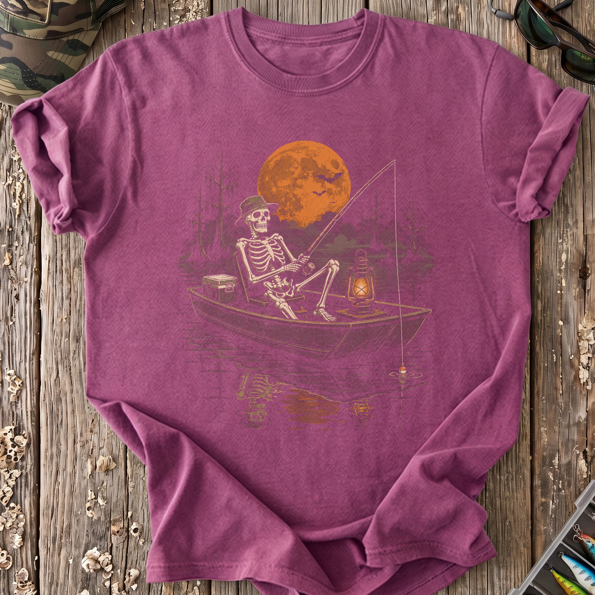 Skeleton In A Jon Boat T-Shirt