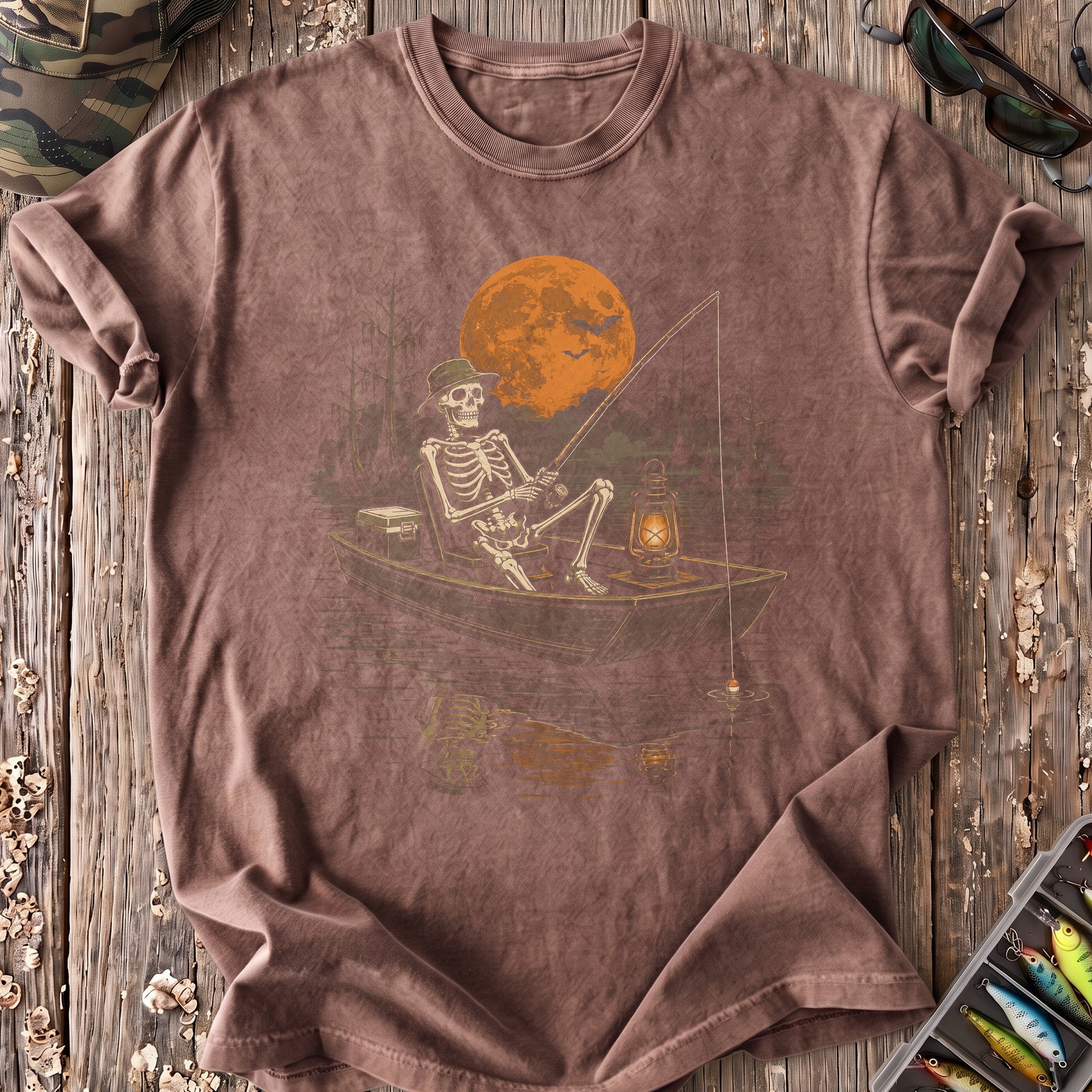 Skeleton In A Jon Boat T-Shirt
